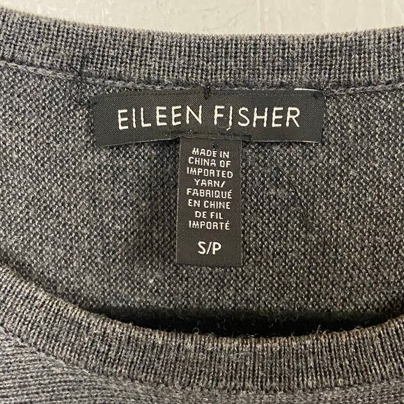 Eileen Fisher Women's Gray Short Sleeve Knit Pullover Top Small Minimalist - Picture 5 of 10